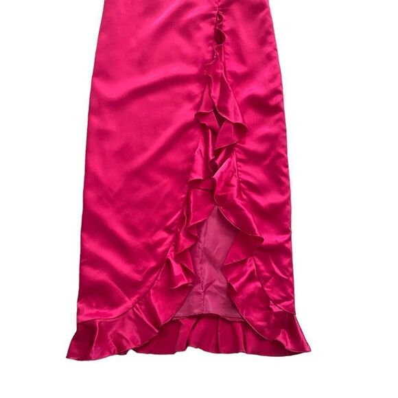 Panoply | Vintage Hot Pink Ruffle Maxi Dress, Size 7/8 - Picture 3 of 10